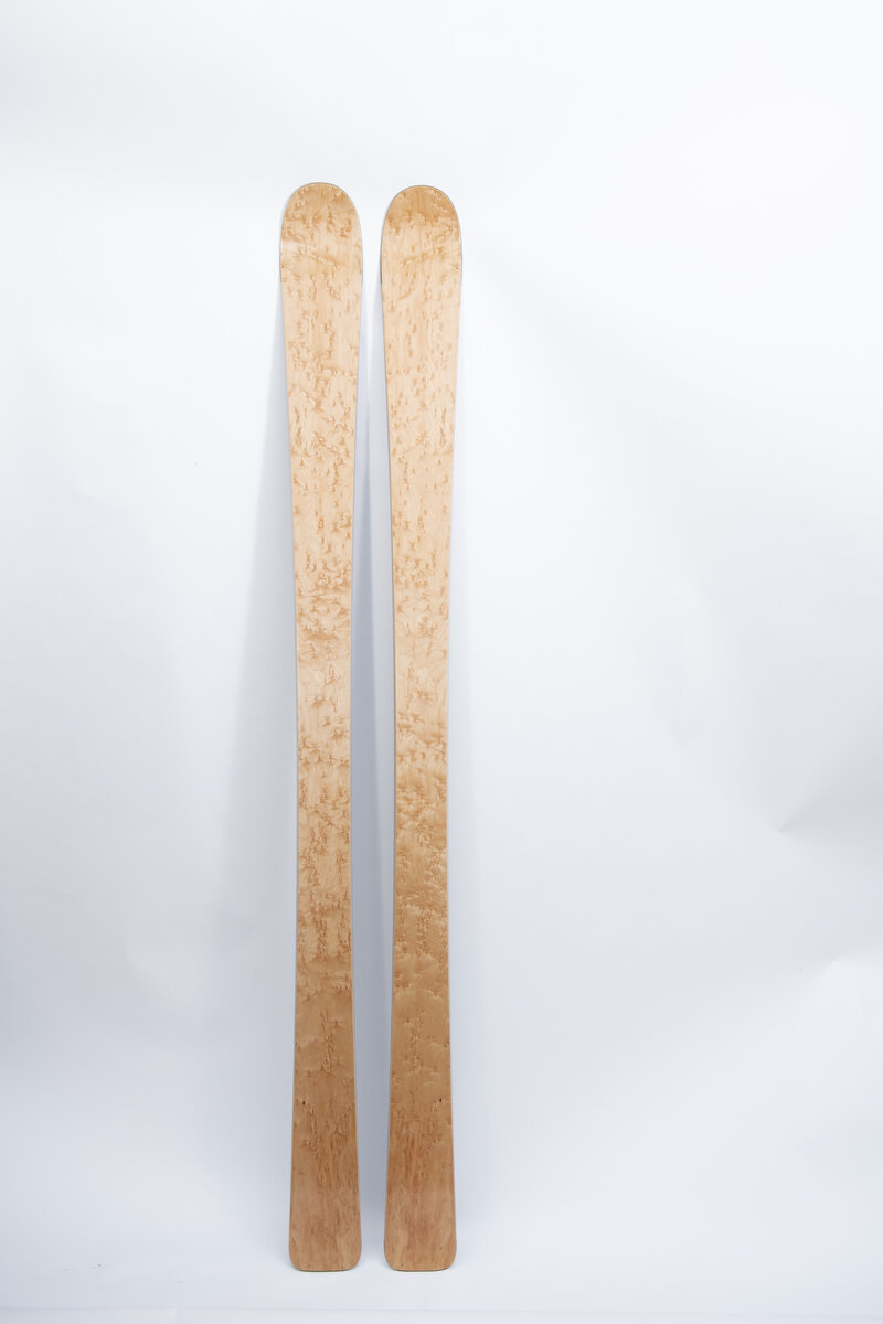 Birdseye maple top sheet skis